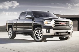 2014 GMC Sierra SLT Crew Cab Front Three Quarter in Iridium Meta